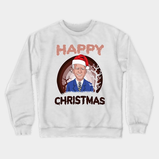 Funny Anti Joe Biden Raibow Halloween Happy Christmas Santa Hat Crewneck Sweatshirt by wonderws